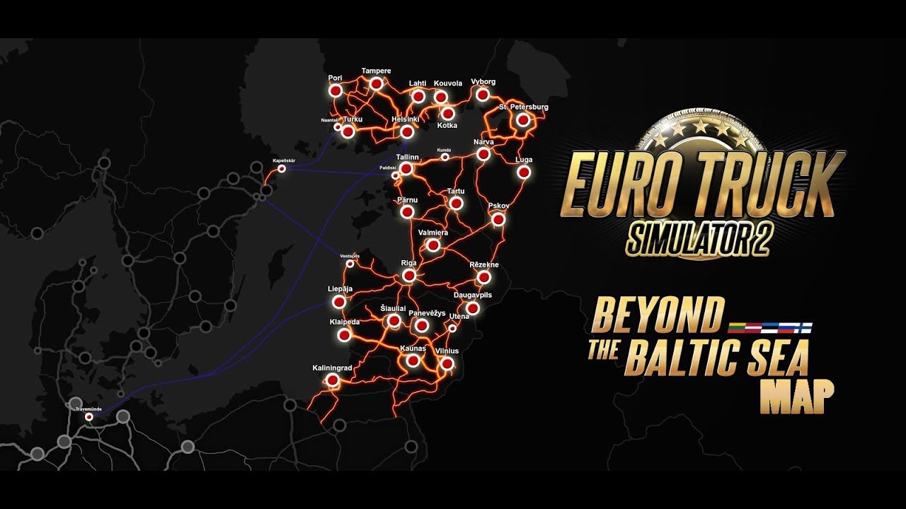 PC Euro Truck Simulator 2 Beyond Baltic Sea  letöltőkód magyar felirat /Új/ - 2