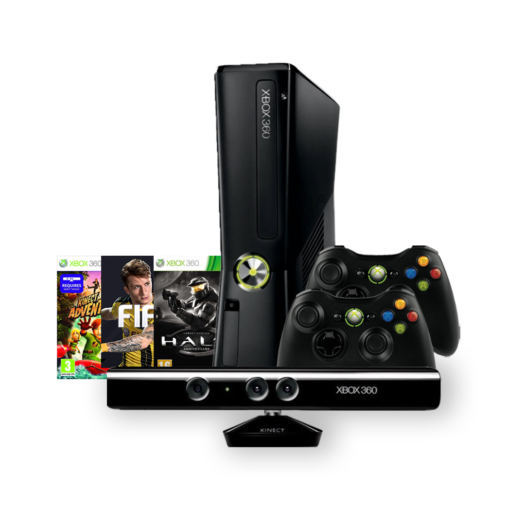 Xbox 360 Slim 250Gb 2db Joy Kinect 3db játék  - 2