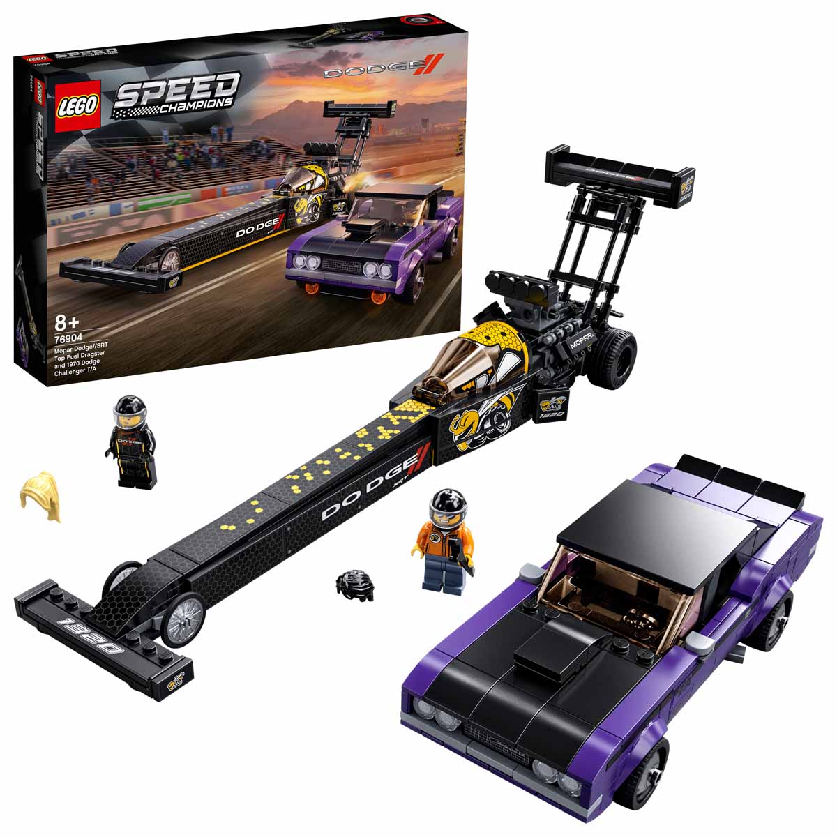 LEGO® 76904 Mopar Dodge//SRT Top Fuel Dragster and 1970 Dodge Challenger T/A - 3