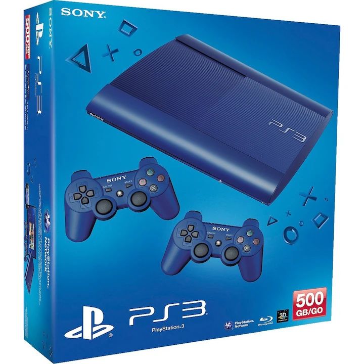 Sony PlayStation 3 Super Slim kék 500GB Játékkonzol (PS3) + 1 év garancia - 3