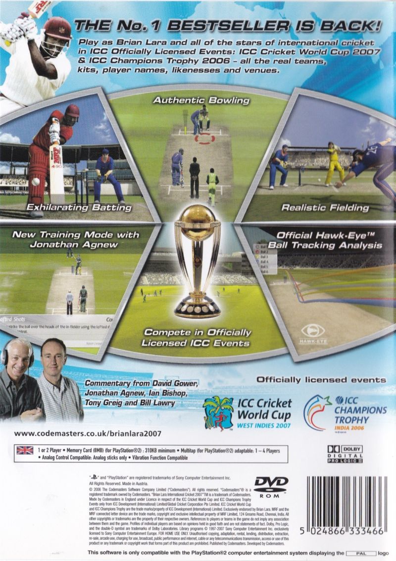 Brian Lara International Cricket 2007 PS2 - 2