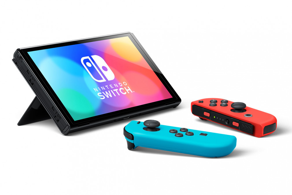 Nintendo Swtich OLED Játékkonzol (piros - kék) + 1 év garancia - 3