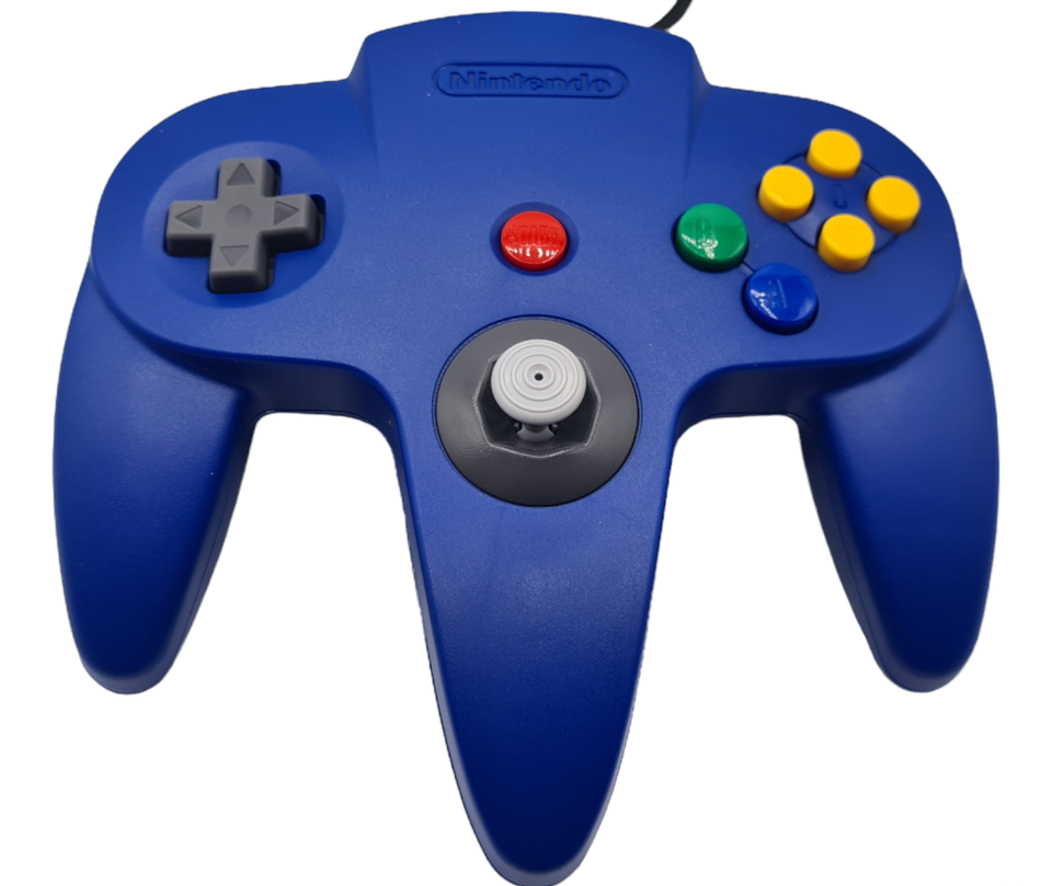 Nintendo 64 konzol + 2 kontroller (fehér, kék) csomag - 5