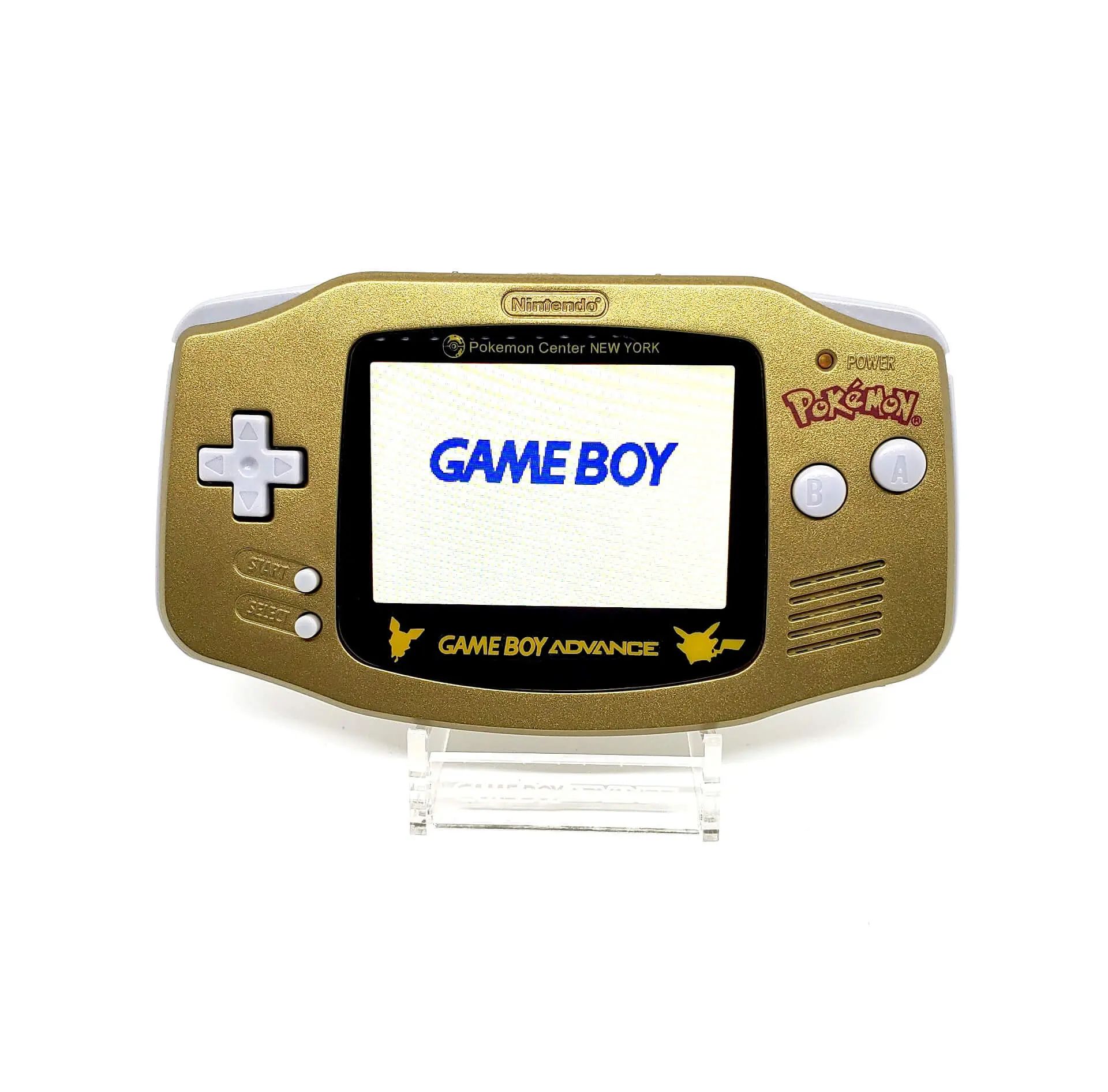 Gameboy Advance Console NEW YORK GOLD Pokemon Center + Pokémon Sapphire, Pokémon Emerald, Pokémon Leafgreen, Pokémon Firered - 4