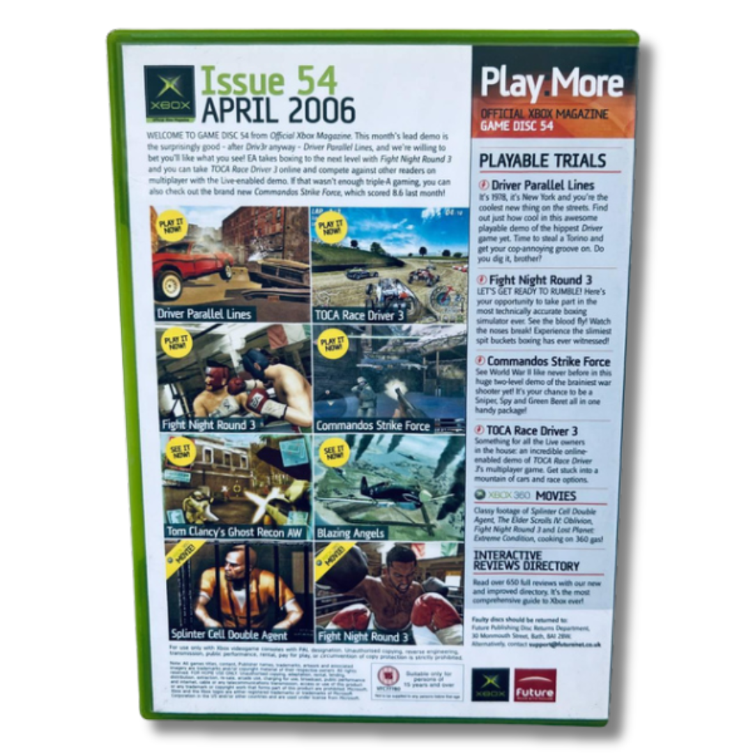 Official XBOX Magazine Game Disc 54 Play 4 XBOX Games Now - Xbox Classic - 2