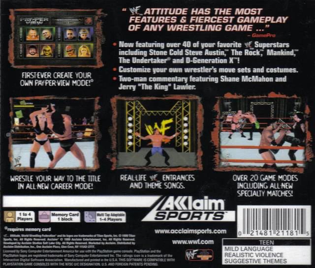 WWF Attitude - PS1 /tok és első borító nélkül/ - 2