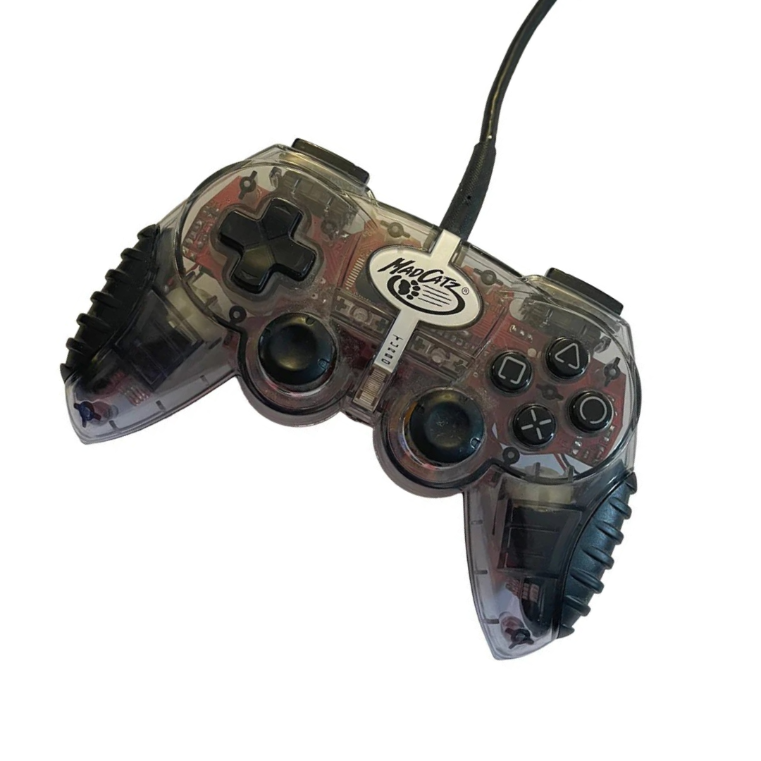 Mad Catz PS2 Transparent Black/Grey vezetékes kontroller - átlátszó /gyári doboz nélkül/ - 3