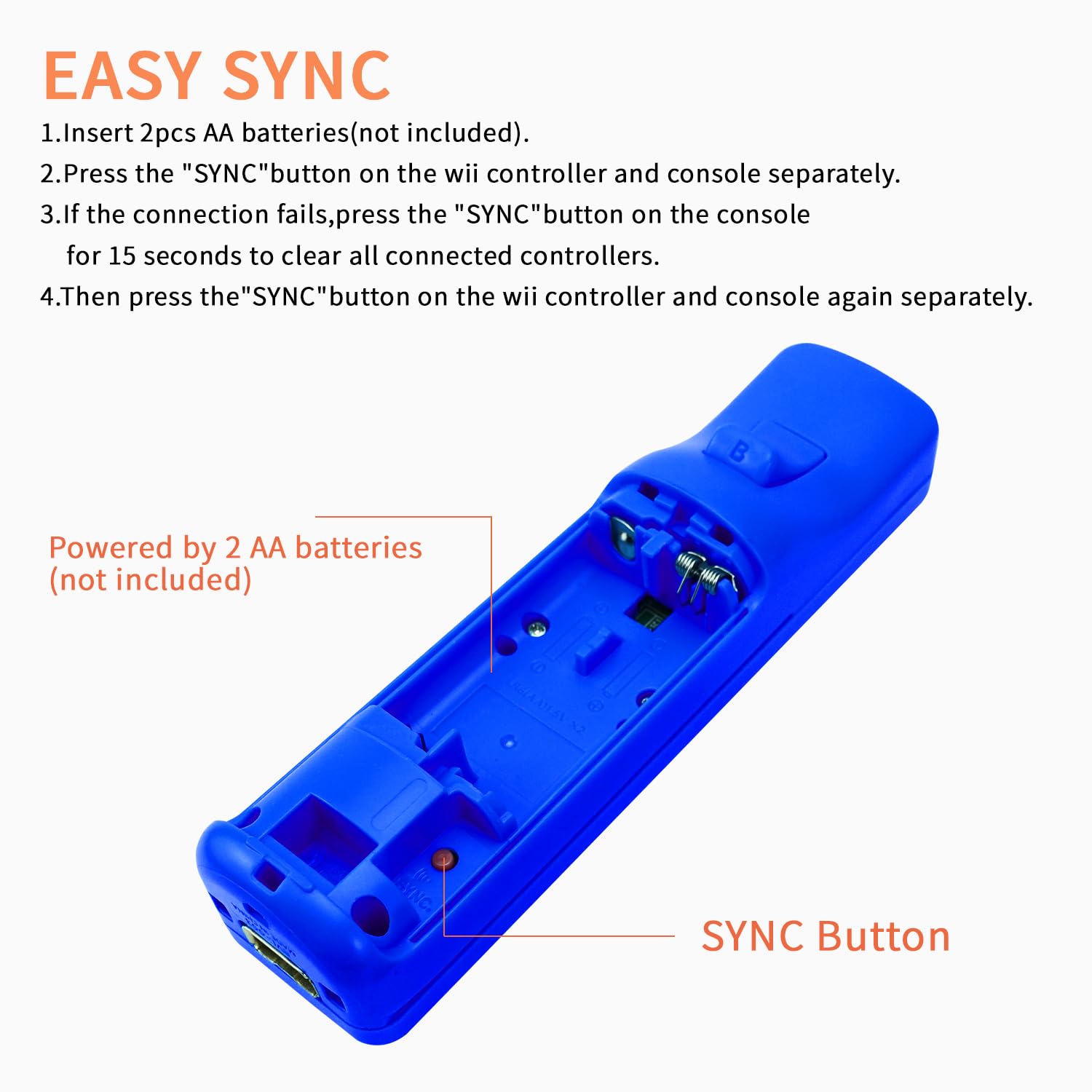 QUMOX Nintendo Wii Vezeték nélküli Távirányító és Nunchuck – Dark Blue /gyári doboz nélkül/ - 4