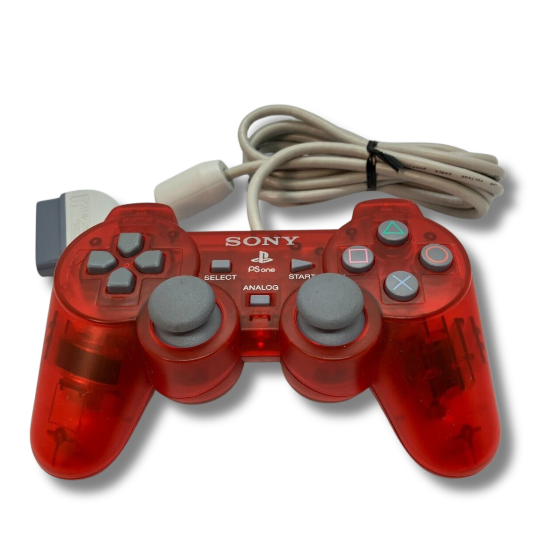 Sony PlayStation 1 (PSOne) DualShock vezetékes kontroller - Crimson Red /gyári doboz nélkül/ - 3