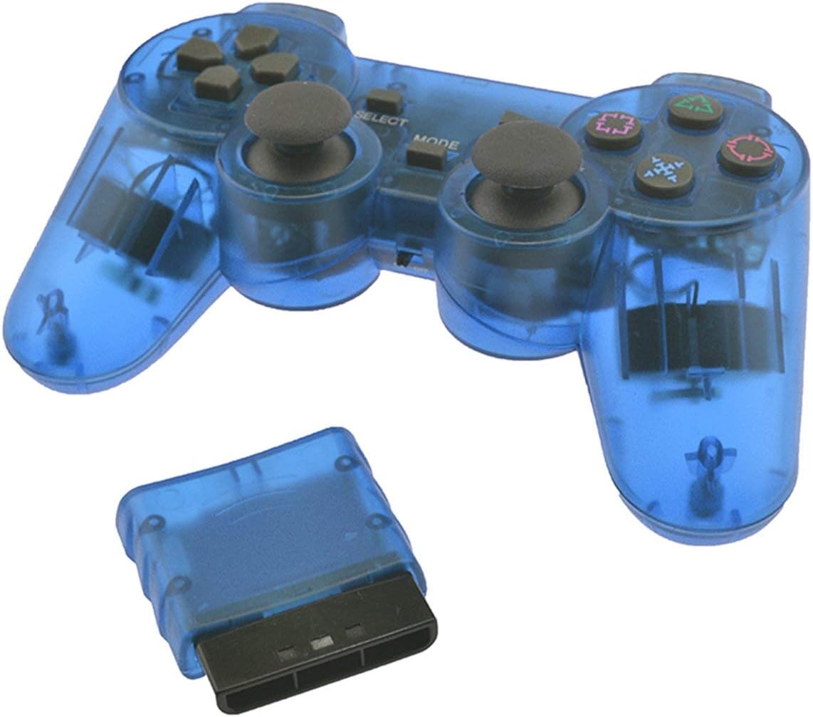 Sony PlayStation 2 DualShock wireless kontroller - Transparent Blue /gyári doboz nélkül/ - 4