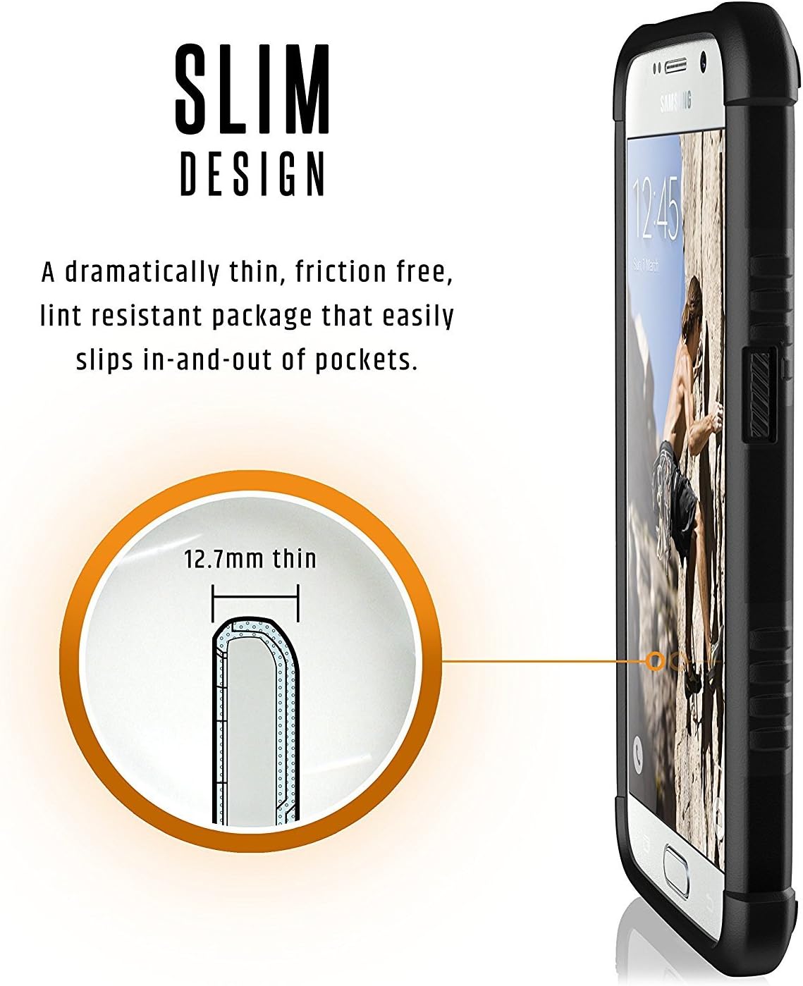 UAG Samsung Galaxy S6 Anti-Shock Rugged Cover telefontok – fekete - 5