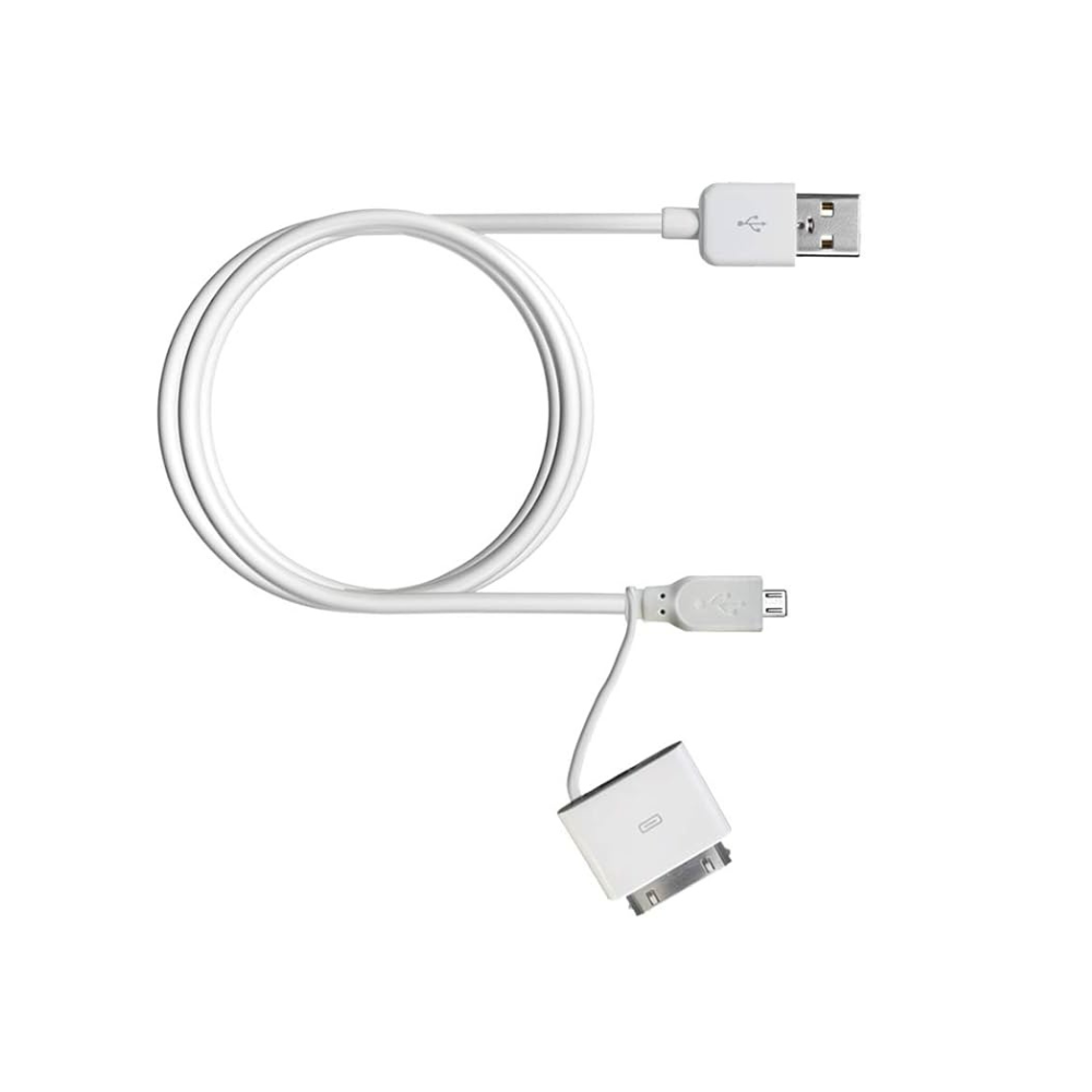 Gameware Micro USB kábel és 30 Pin átalakító kábel – Fehér  - 2