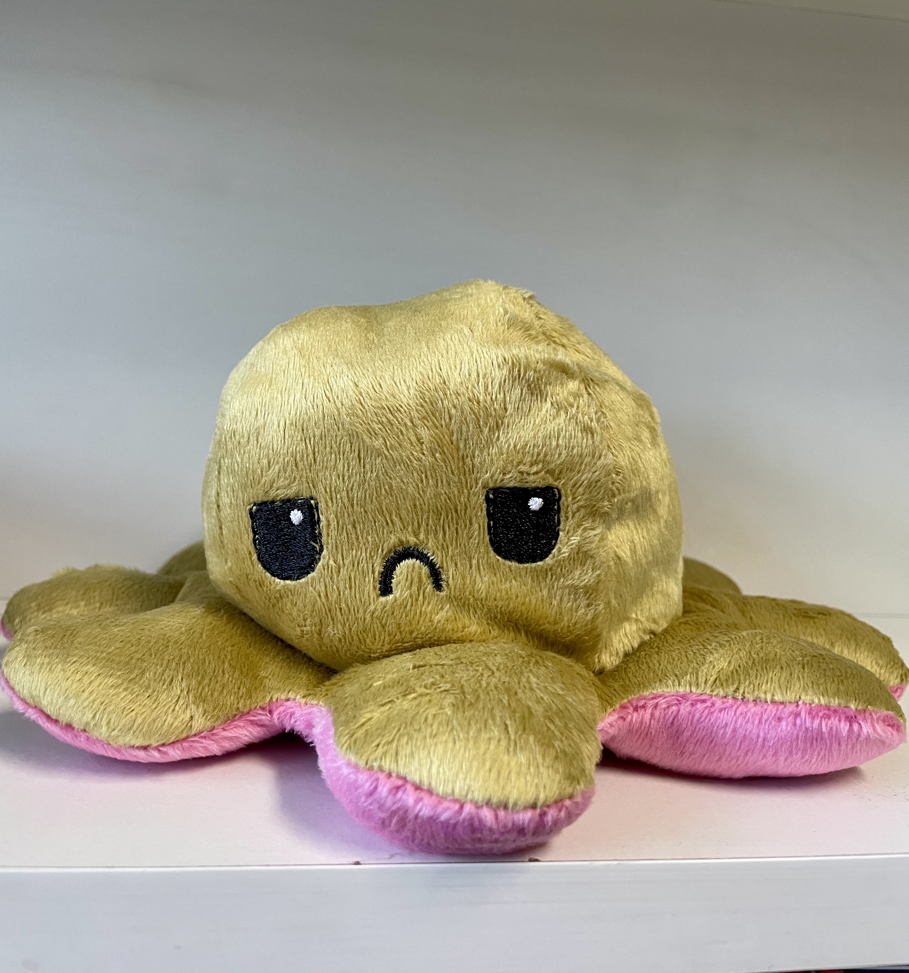 Kifordítható hangulatváltós Plüss Polip, 20cm, rózsaszín - arany  - 2