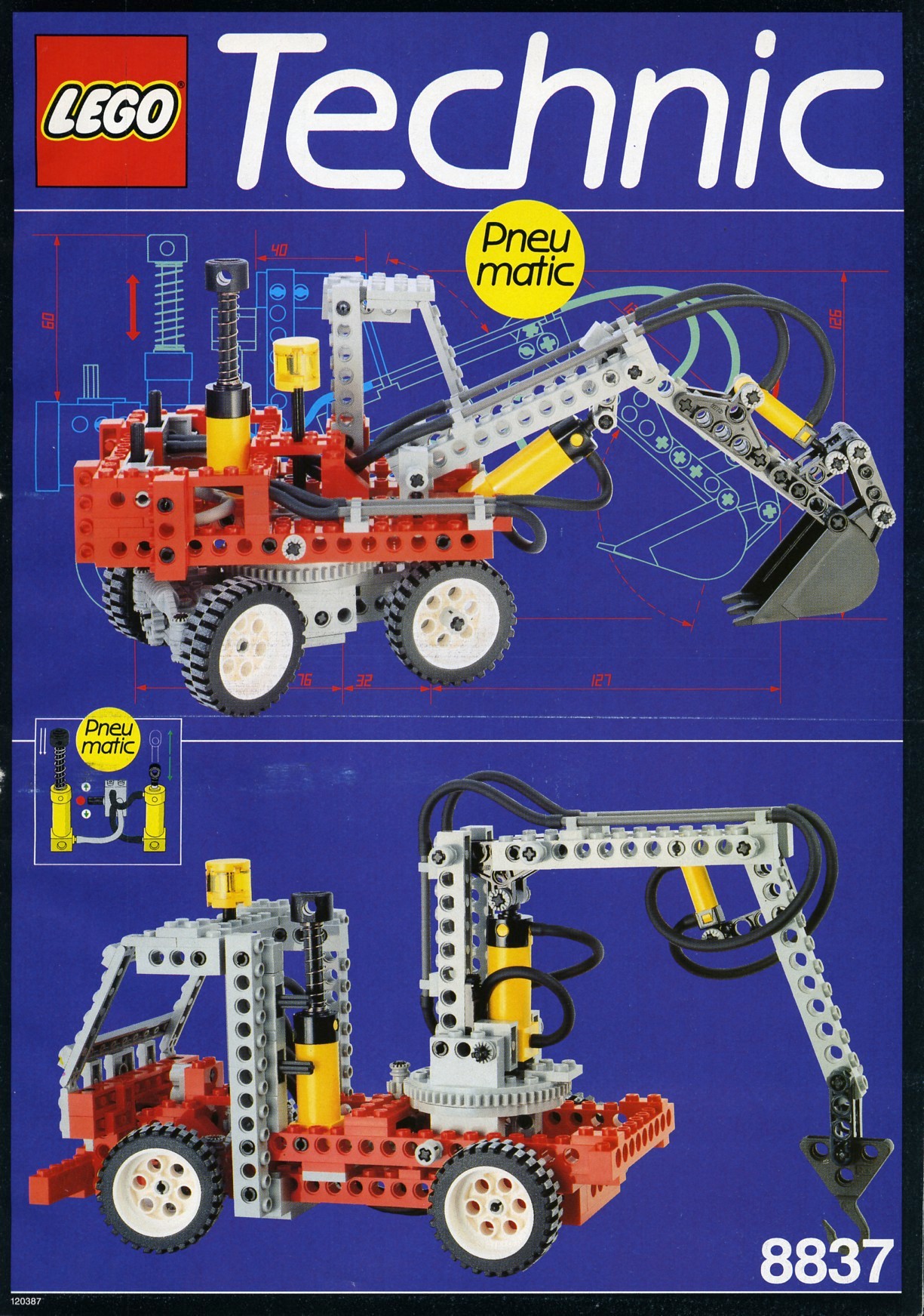 LEGO® 8837 Technic – Pneumatic Excavator – Pneumatikus kotrógép - 3