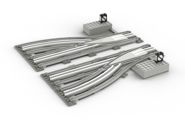 LEGO® 7856 Left and Right Manual Points with Electric Rails Grey 12V - 2