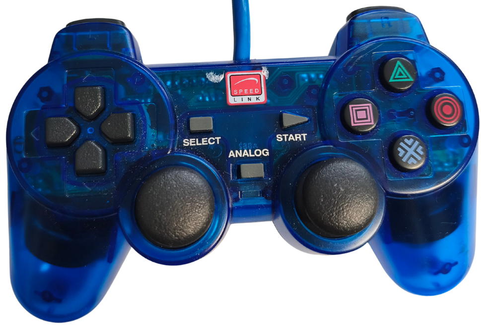 SpeedLink First Strike vezetékes kontroller - PS2 /kék-átlátszó/ - 2