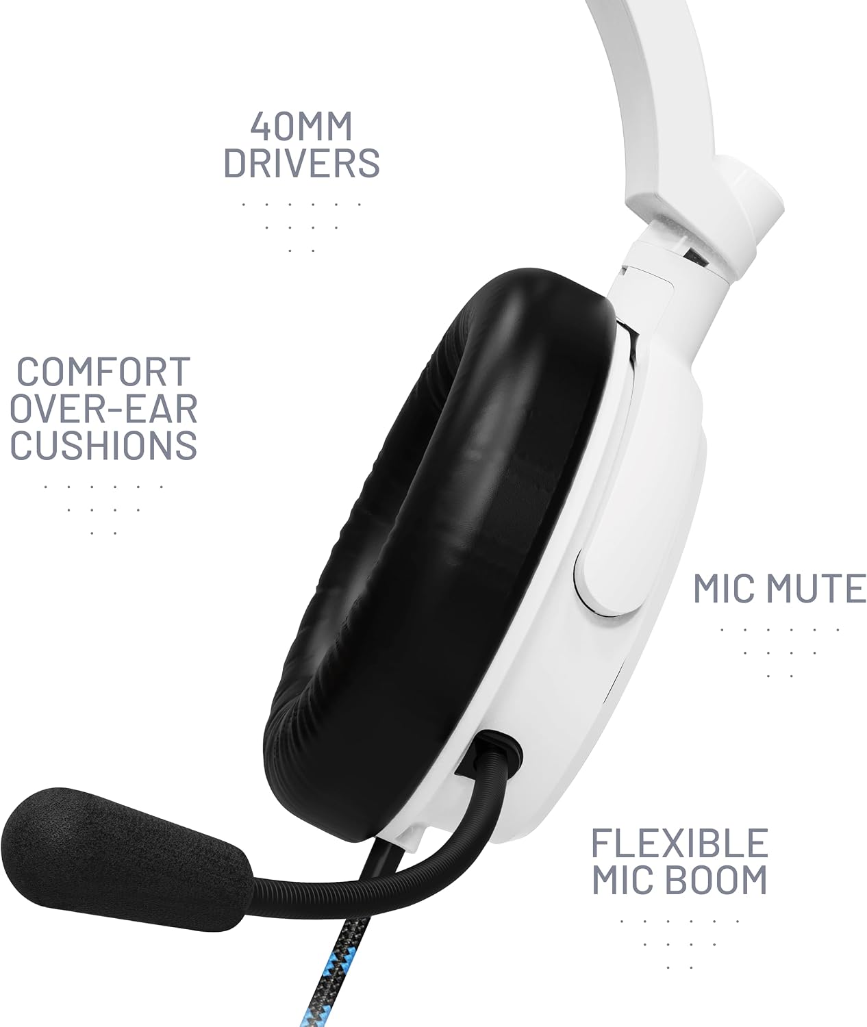 Stealth C6-100 Multi-Platform vezetékes gaming headset – fehér - 4