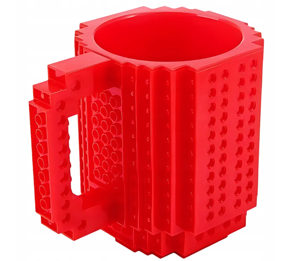 Build-On Brick Mug építőkockás bögre – piros 350 ml - 3